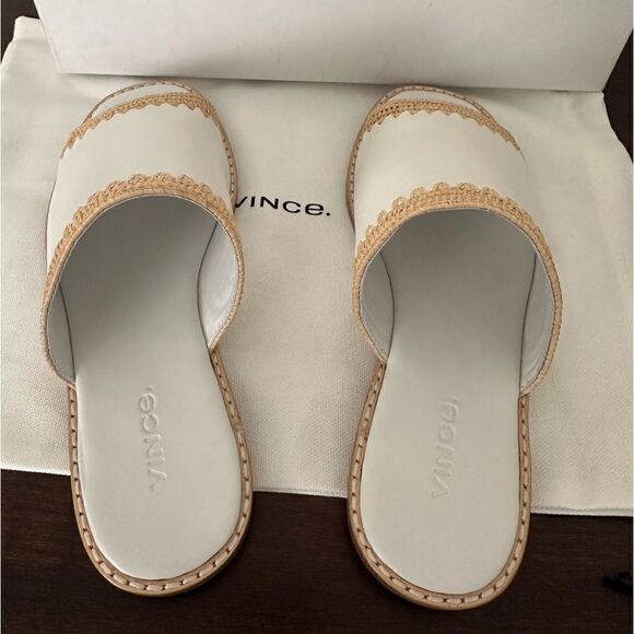 - Vince slide soft top grain all leather open toe slip on lightweight sandals - Picture 8 of 13